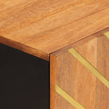 Side Cabinet Brown and Black 60x33.5x75 cm Solid Wood Mango 356809