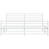 Metal Bed Frame without Mattress with Footboard White 183x213cm 352391