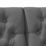 Upholstered Headboard Dark Grey 200 cm Solid Pine Wood 879320