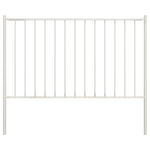 Fence Panel with Posts Powder-coated Steel 1.81x1.25 m White 145217