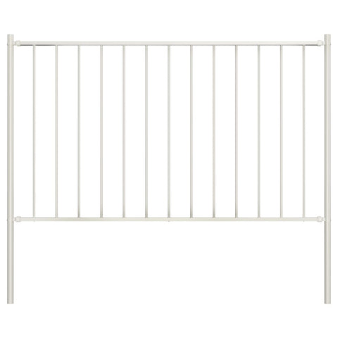 Fence Panel with Posts Powder-coated Steel 1.81x1.25 m White 145217