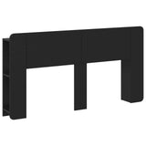 Headboard Cabinet with Storage Black Engineered Wood 8001211