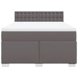 Box Spring Bed with Mattress Grey 140x200 cm Faux Leather 3286126