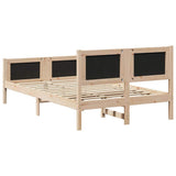 Bed Frame with Headboard Dark Grey 120 x 200 cm Solid Pine Wood 878400
