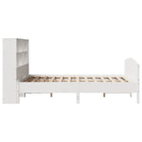ZNTS Bookcase Bed without Mattress White 120x200cm Solid Wood Pine 3323108