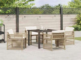 Garden Dining Set 5 pcs Beige Poly Rattan 3380785