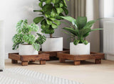 Plant Stand 3 pcs Brown 35 x 35 x 12 cm Mahogany Wood 42012382