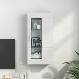 Wooden Cabinet with Storage High Gloss White 50 x 29 x 100 cm 880225
