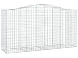 Arched Gabion Baskets 18 pcs 200x50x140/160 cm Galvanised Iron 3145696