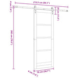 Sliding Door ORKDAL 78 x 202 cm Engineered Wood White and Black 3450320