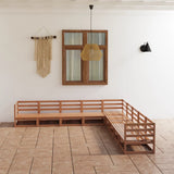 9 Piece Garden Lounge Set Honey Brown Solid Pinewood 3075847
