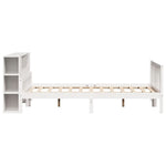 ZNTS Bookcase Bed without Mattress White 150x200 cm King Size Solid Wood Pine 3322089