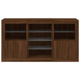 Sideboard with LED Lights Brown Oak 123x37x67 cm 3209085
