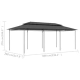Gazebo 600x298x270 cm Anthracite 47965