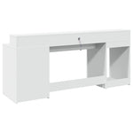 ZNTS Desk with LED Lights White 200x55x91 cm Engineered Wood 3309438