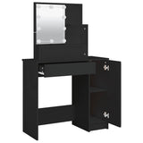 Dressing Table with LED Black 86.5x35x136 cm 808811