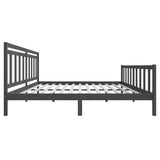 3100980 Bed Frame without Mattress Grey Solid Wood 200x200 cm