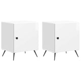 Bedside Cabinet 2 pcs High Gloss White 43 x 34.5 x 50 cm 895494