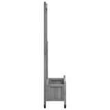 Planter with Trellis and Wheels Grey Solid Wood Fir 3207651