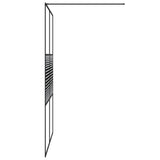 Walk-in Shower Wall Black 140x195 cm Clear ESG Glass 152149