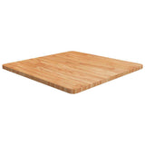 Square Table Top Light Brown 70x70x2.5cm Treated Solid Wood Oak 343031
