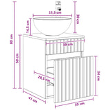 Wall-mounted Sink Vanity Grey Sonoma 39 x 41 x 64.5 cm 890558