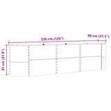 Garden Raised Bed Brown 320 x 80 x 81 cm Steel 42008133