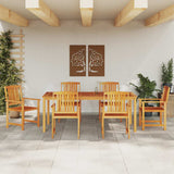 Garden Dining Set 7 pcs Brown Solid Acacia Wood 3375686