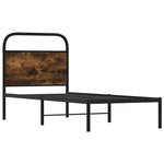 Bed Frame Without Mattress 75x190 cm Small Single Smoked Oak Engineered Wood 4100199