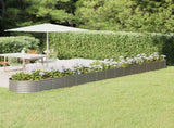 Garden Raised Bed Galvanised Steel 620x80x36 cm Silver 318947