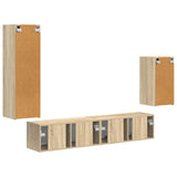 TV Cabinet Set Wall-mounted 4 pcs Sonoma Oak Engineered Wood 3409008