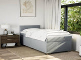 Box Spring Bed with Mattress Light Grey 100x200 cm Fabric 3285792