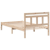 Bed Frame Brown 75 x 190 cm Solid Pine Wood 872356