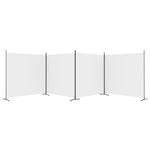 4-Panel Room Divider White 698x180 cm Fabric 350282
