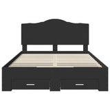 Bed Frame with Headboard Black 140 x 190 cm Engineered Wood 3413604