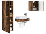 Bathroom Furniture Set 3 pcs Old Wood 33 x 34.5 x 160 cm 3406061