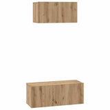TV Cabinet Set Wall-mounted 2 pcs Artisan Oak Engineered Wood 3393383