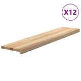 Stair Treads 12 pcs Untreated 120x25x2 cm Solid Wood Oak 3282922
