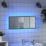 LED Bathroom Mirror Grey Sonoma 100x8.5x37 cm Engineered Wood 856273