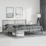 Metal Bed Frame without Mattress with Footboard Black 193x203cm 350888