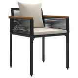 Outdoor Furniture Set Black and Cream White Poly Rattan 42025232