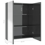 Bathroom Mirror Cabinet 60x15x75 cm MDF Shining Grey 331526