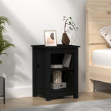 Bedside Cabinet Black 40x35x55 cm Solid Wood Pine 820964