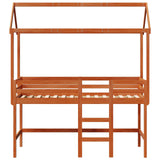 Loft Bed Frame Wax Brown 90 x 190 cm Solid Pine Wood 3422774
