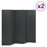 5-Panel Room Dividers 2 pcs Anthracite 200x180 cm Steel 3095198