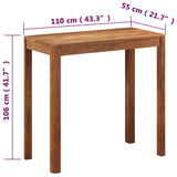 ZNTS Bar Table Solid Wood Acacia with Honey Finish 110x55x106 cm 337835