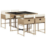 Garden Dining Set Beige, Black, Cream White 3211258