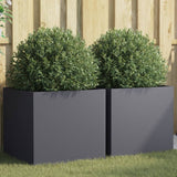 ZNTS Planters 2 pcs Anthracite 49x47x46 cm Steel 841564