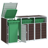 Wheelie Bin Storage for Triple Bins Brown 216x81x115 cm Steel 4006182