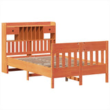 Bed Frame without Mattress Wax Brown 135x190 cm Solid Wood Pine 3323277